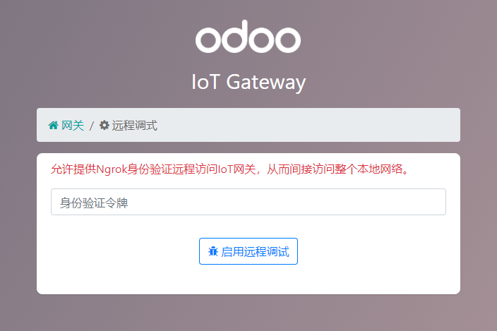 Odoo硬件IoTGateway内网穿透Ngrok远程调式